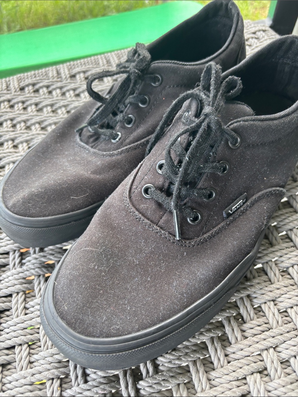Vans Black Canvas Low-Top Sneakers